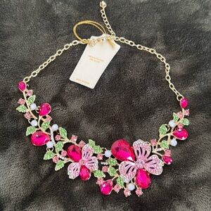 Eye Candy Los Angeles Madison Hot Pink Statement Necklace New